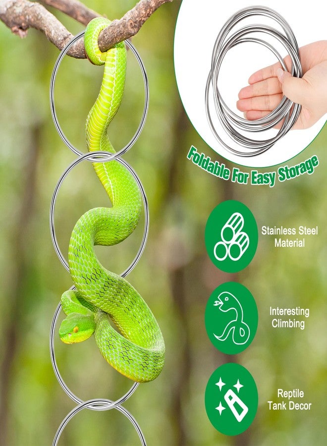 Catcan Snake Enrichment Rings for Ball Python, Snake Climbing Accessories Include Climbing Hoop Chain with Hanging Buckle and 5m Artificial Rattan Rope - Image 3