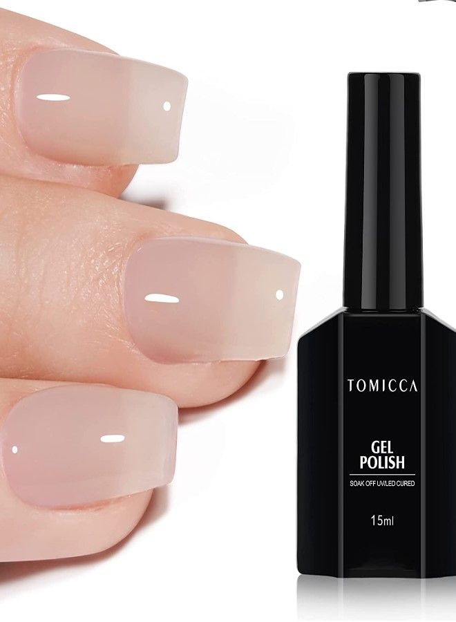 توميكا جل طلاء أظافر من إيلي - 15 مل رمادي فاتح شفاف ، طلاء أظافر نقع قبالة الأشعة فوق البنفسجية LED ، جل طلاء أظافر فرنسي ، لصالون الأظافر DIY بالمنزل