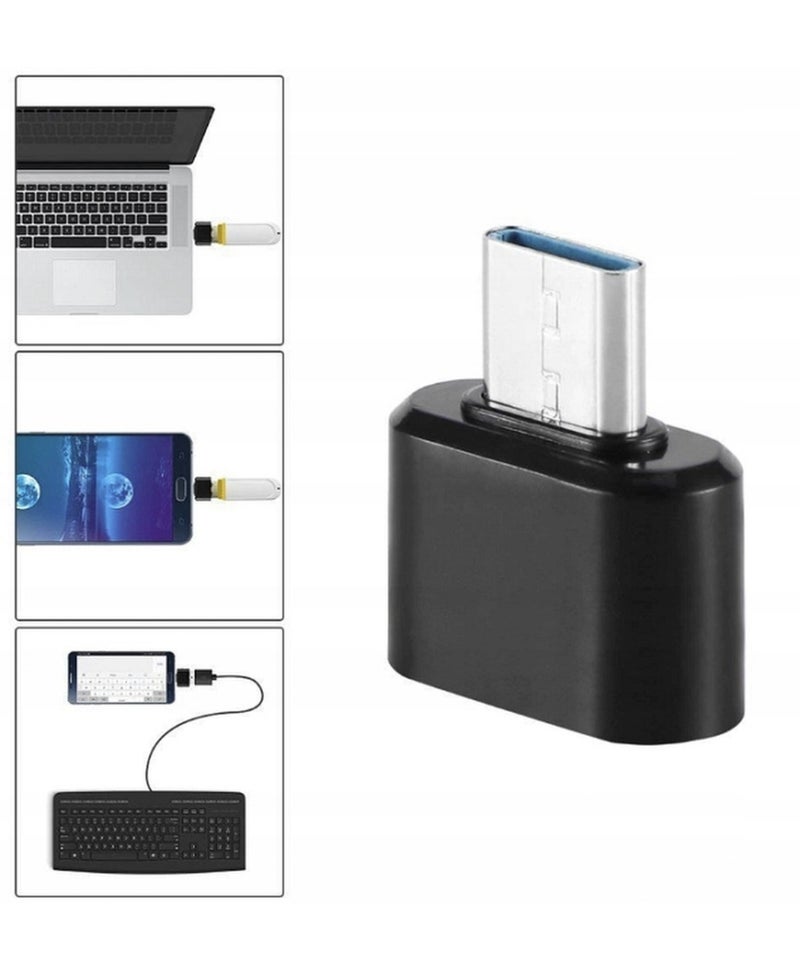USB Type-C to USB Type-A OTG Adapter, Black - Image 2