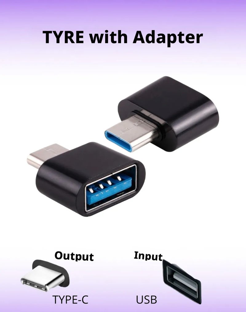 USB Type-C to USB Type-A OTG Adapter, Black - Image 1