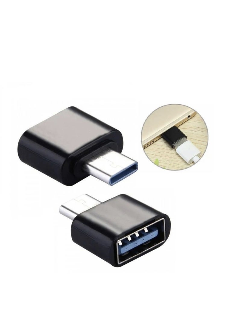USB Type-C to USB Type-A OTG Adapter, Black - Image 3