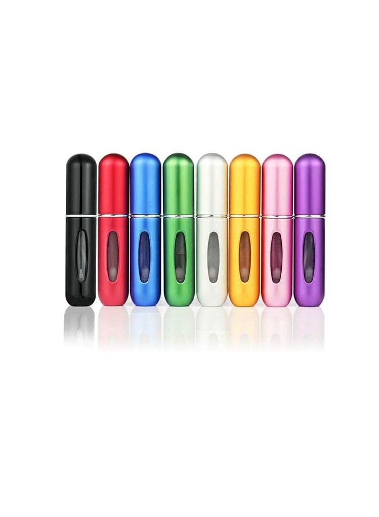 زجاجة عطر فاخرة صغيرة محمولة قابلة لاعادة الملء بسعة 5 مل، مضخة انبوبية مستديرة، زجاجة عطر فارغة لمستحضرات التجميل للسفر (ازرق غير لامع) - Image 2