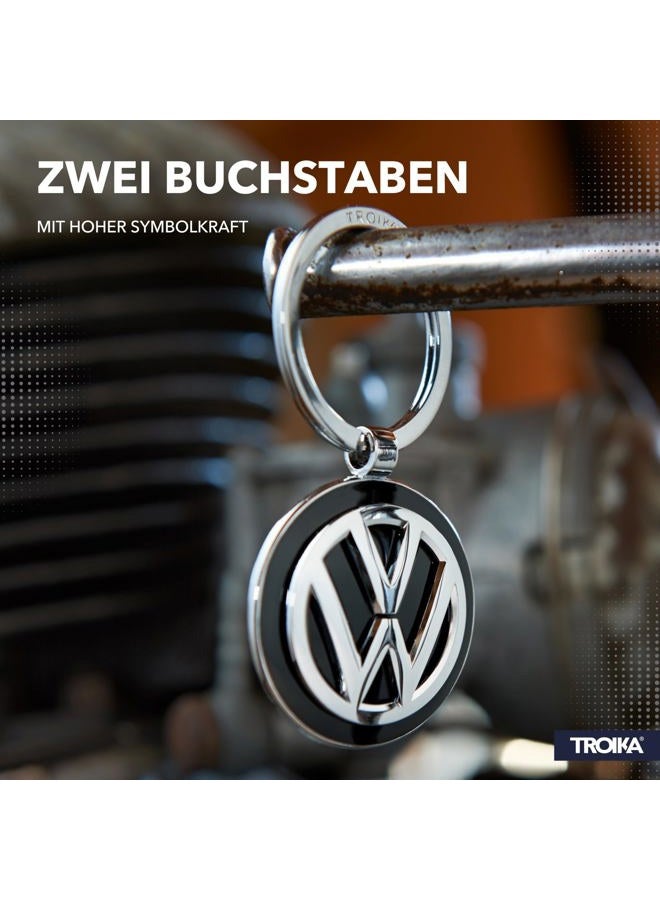 Troika Keyring KR16-05/VW VW Emblem 1 Key Ring Also Official Licensed by Volkswagen - Cast Metal - Original, 7 cm, Black/Silver, 7 cm, Keyring - Image 3