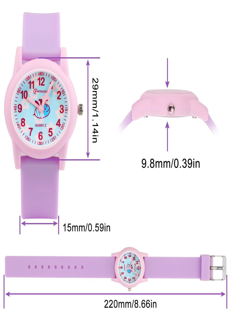 SYOSI Kids Watch, Waterproof Quartz Stone Kids Analog Watch Easy Study Time and Reading Teaching Tool, Watch Analog for Boys Girls, Student Children Gift Kids Watch 3-12 Years Old  - Image 4