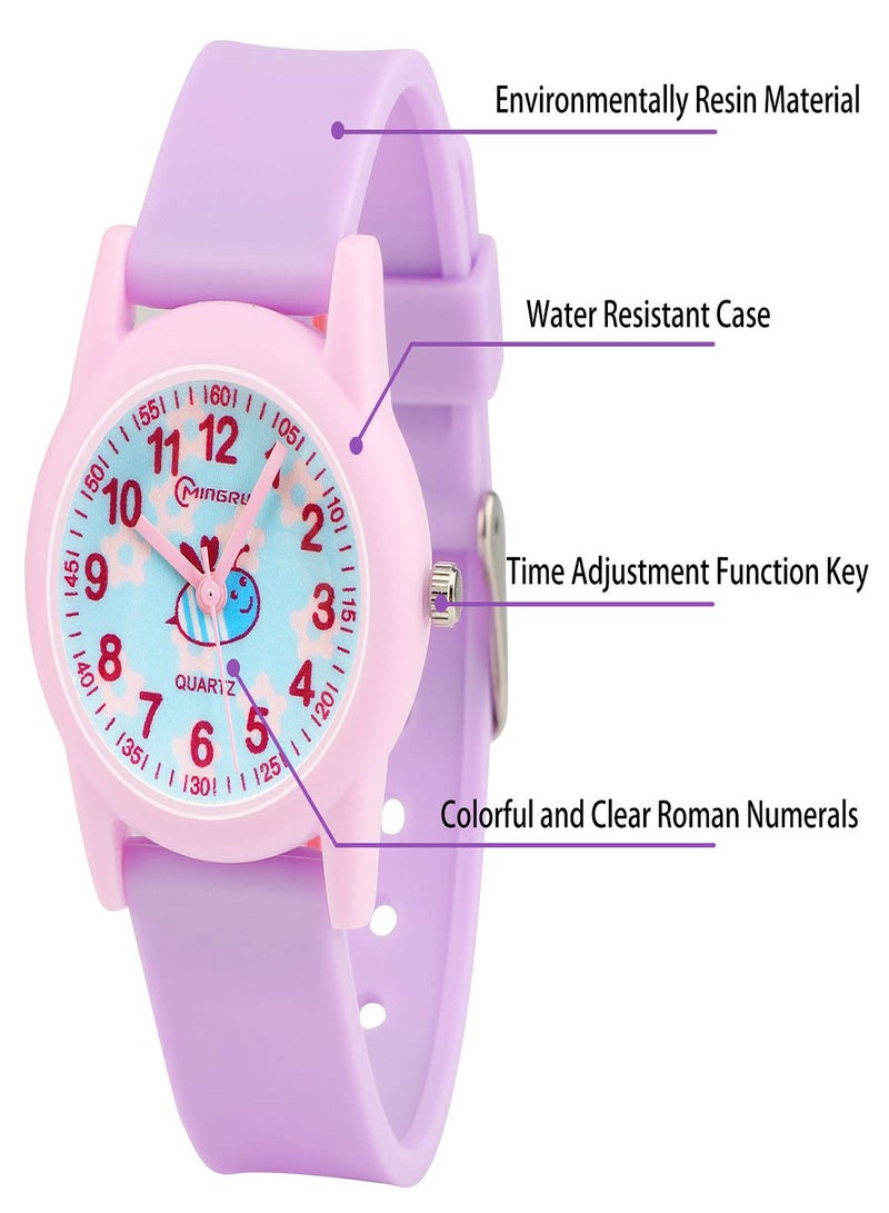 SYOSI Kids Watch, Waterproof Quartz Stone Kids Analog Watch Easy Study Time and Reading Teaching Tool, Watch Analog for Boys Girls, Student Children Gift Kids Watch 3-12 Years Old  - Image 2