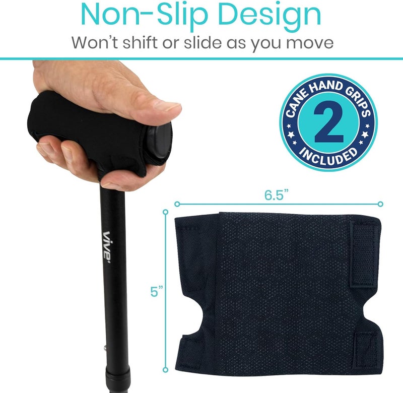 Vive Cane Handle Cover  Cushion Grip Hand Pain Relief for Elderly  Seniors  Foam Pad for Walking Stick  Comfort Soft  NonSlip Wrap Around Support Padding  Universal Fit for Most Canes - Image 5