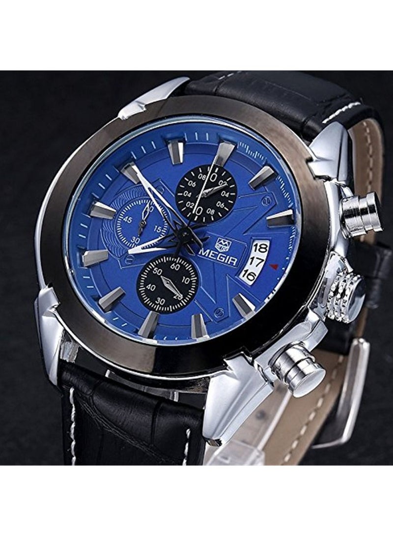 MEGIR Casual Watch for Men Analog Leather - Image 3