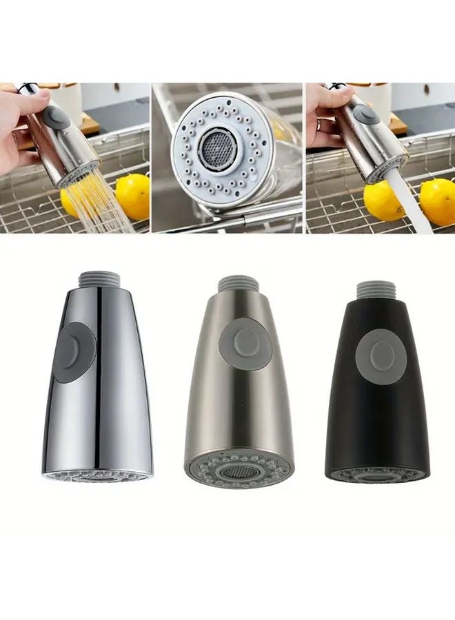 رأس مرشح صنبور المطبخ بسحب لأسفل بمعدن النيكل المقاوم للصدأ بوظيفتين، رأس رش G1 2 موصل للاستبدال - Image 2