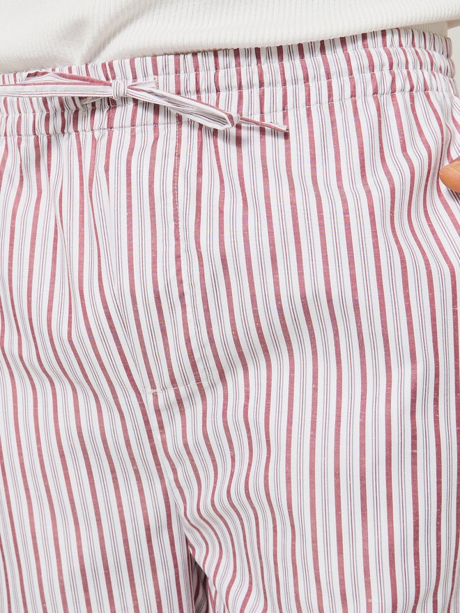 Styli Styli Unwind Striped Woven Drawstring Waist Straight Pyjama  - Image 3
