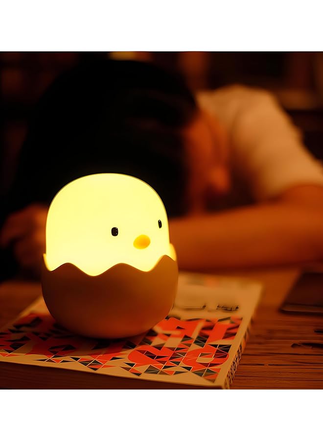 The Bros Night Light for Kids, Cute Creative Egg Shell Baby Night Light with Touch Sensor,Silicone LED Bedside Lamp Nursery Nightlight,Rechargeable Kids Night Light for Bedroom,Birthday Gifts Room Decor