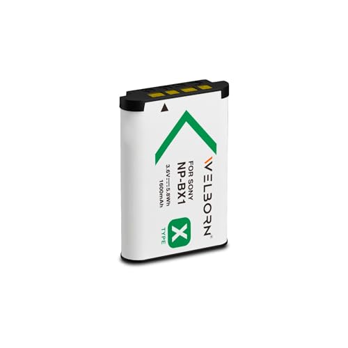 WELBORN ويلبورن NP-BX1 جامبو (1600 mAh) حزمة بطارية قابلة لإعادة الشحن لكاميرات سوني NP-BX1/M8 وسوني سايبر شوت DSC-RX100, DSC-RX100 II, DSC-RX100M II, DSC-RX100 III, DSC-RX100 V - Image 1
