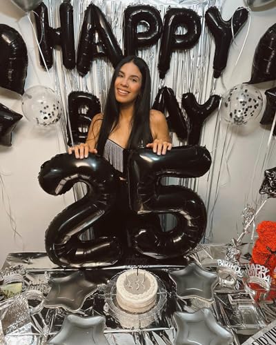IWERP Black Number 15 Balloon 40 inch 15 Number Balloons 15th Black Birthday Decorations 15 Year Old Girls Boys Party Supplies - Image 5