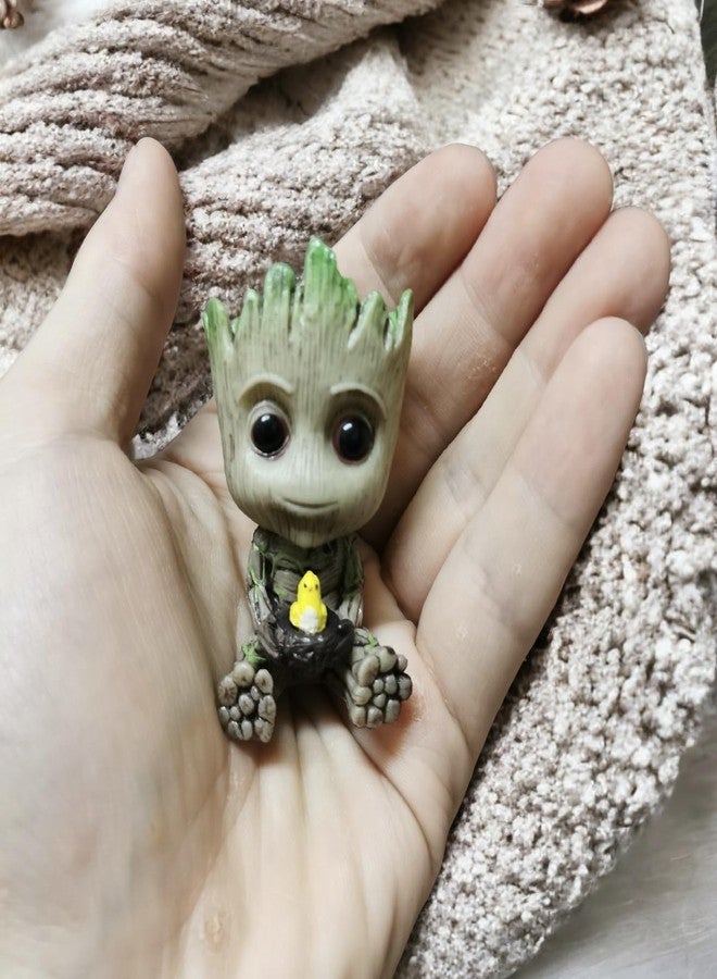 ZEshops Mini Tree Men Figurine Miniature Model Home Accessories Decompression Artefact (Bird Nest Model) - Image 3