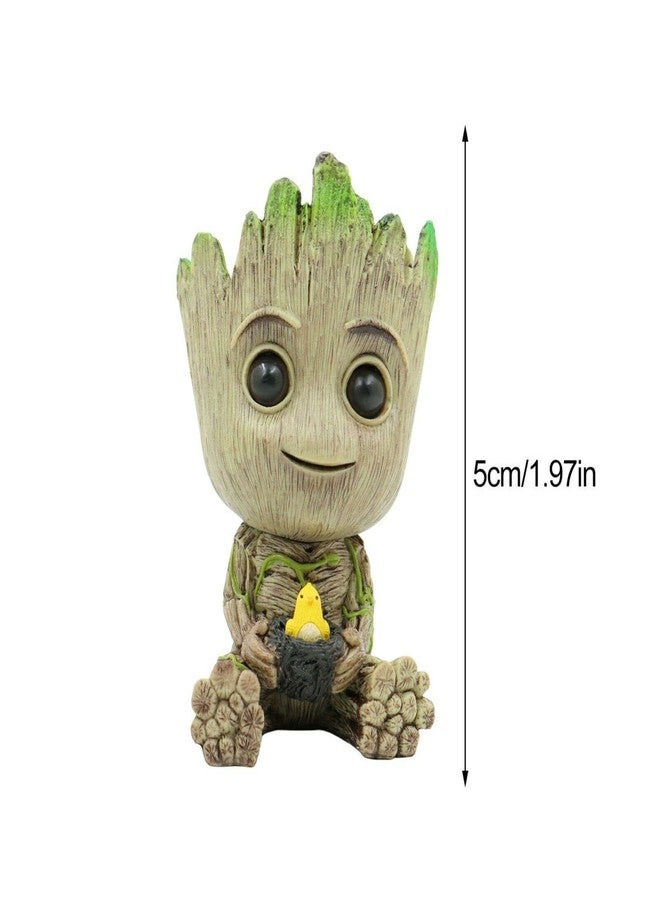 ZEshops Mini Tree Men Figurine Miniature Model Home Accessories Decompression Artefact (Bird Nest Model) - Image 4