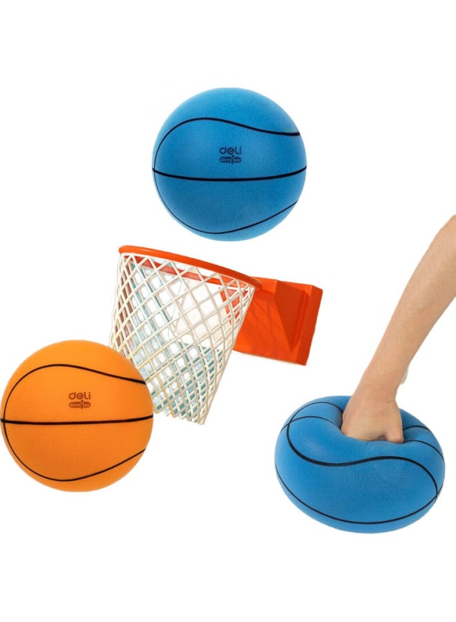 Deli, Silent Basketball, Size 7, Children's Indoor Noiseless Elastic Entertainment Toy, Parent-child Basketball, Orange - Image 1
