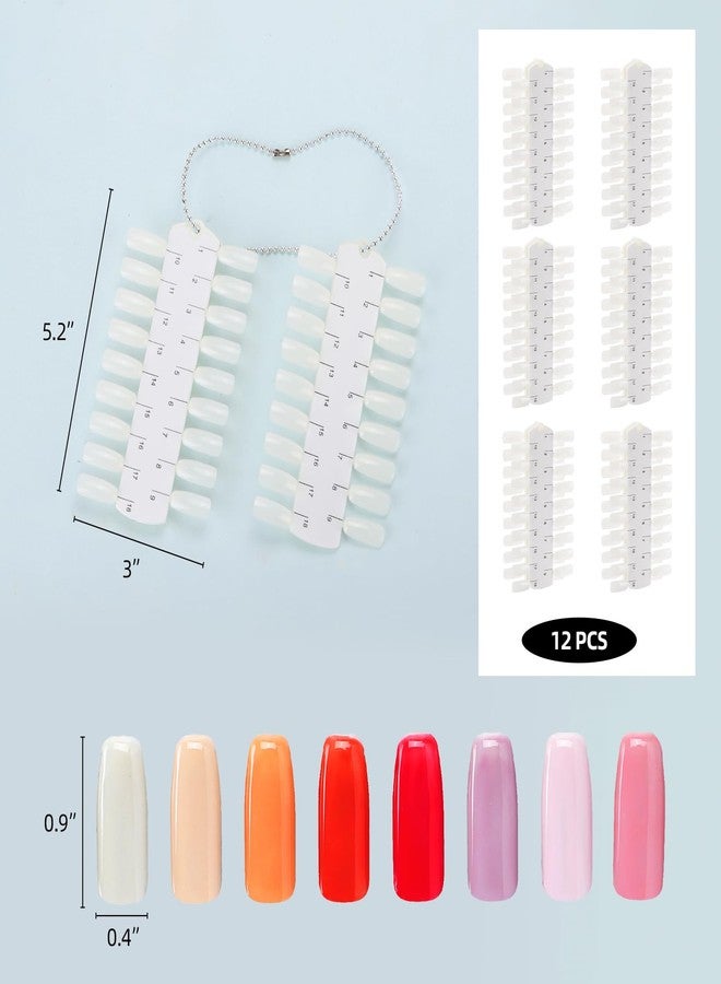 Tbestmax 6 Sets 216 Tips Nail Color Swatch, Double Layer Tips Clear Nail Color Display Palette Paint Practice Color Chart Swatches - Image 3