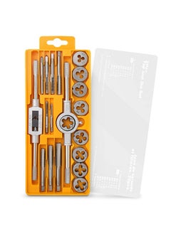 Hi-Spec Hi-Spec 20 Piece Metric Tap & Die Set - Complete M3 to M12 Fine & Coarse Tools to Cut, Chase and Thread with Wrench Accessories in a Tray Case  - Image 1