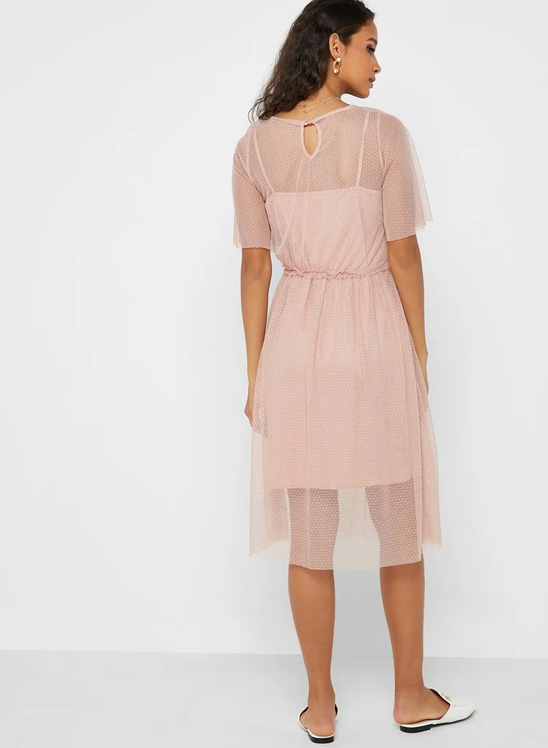 VERO MODA Mesh Overlay Dress