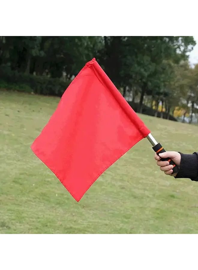 2 Pack Blue Referee Flags Stainless Steel Red Yellow Green White Black Ergonomic Handle for Referees Sports Football Volleyball Basketball Traffic Control Accessories Durable No Symbol - Image 1
