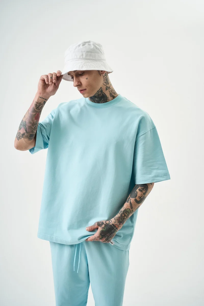 RESPIRE Men's Basic T-Shirt, Baby Blue