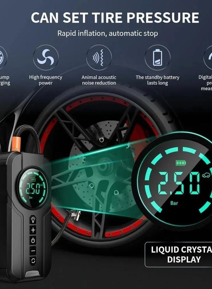 Denx DX414 6000 mAh portable car starter battery with built-in air blower - Image 1