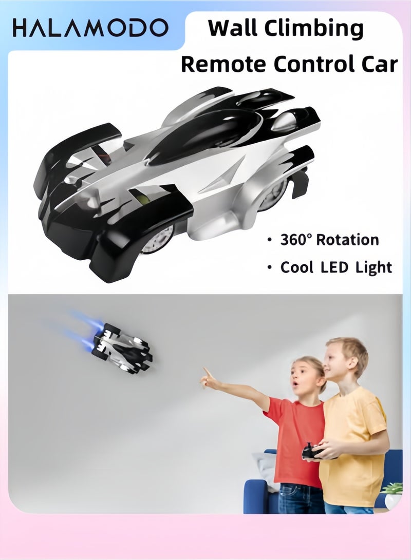Halamodo Wall Climbing Remote Control Car Dual Mode 360° Rotating RC Stunt Car with Cool Headlights Rechargeable RC Car Toys Birthday Gift for Kids Toys for 8 Year and up Old Boys & Girls & Children (Black) - Image 1
