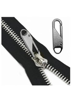 Pack of 5 Metal Zipper, Zipper, Replacement Zipper, Zip Pendant Repair Kit for Clothing, Suitcase, Coat, Boots, Jacket Backpacks (silver)