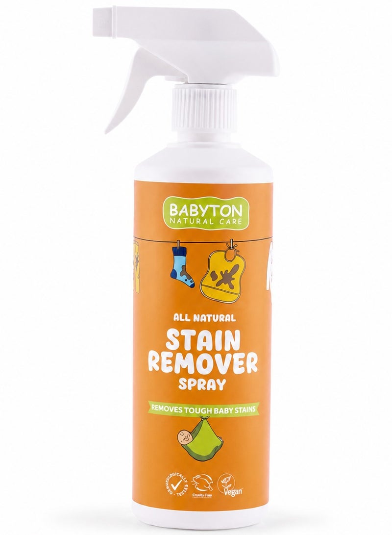 Babyton Natural Laundry Stain Remover Spray 500 ml – Plant-Based, Chlorine-Free, Baby-Safe Pre-Wash Treatment - Image 1