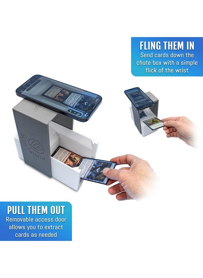 EnderToys Scanstand for Standard Size Unsleeved Cards - Gray, Phone Holder & Trading Card Chute, ManaBox and Magic TCG Scanner App Accessory, Quickly Scan and Price Check MTG Collectible Playing Cards - Image 4