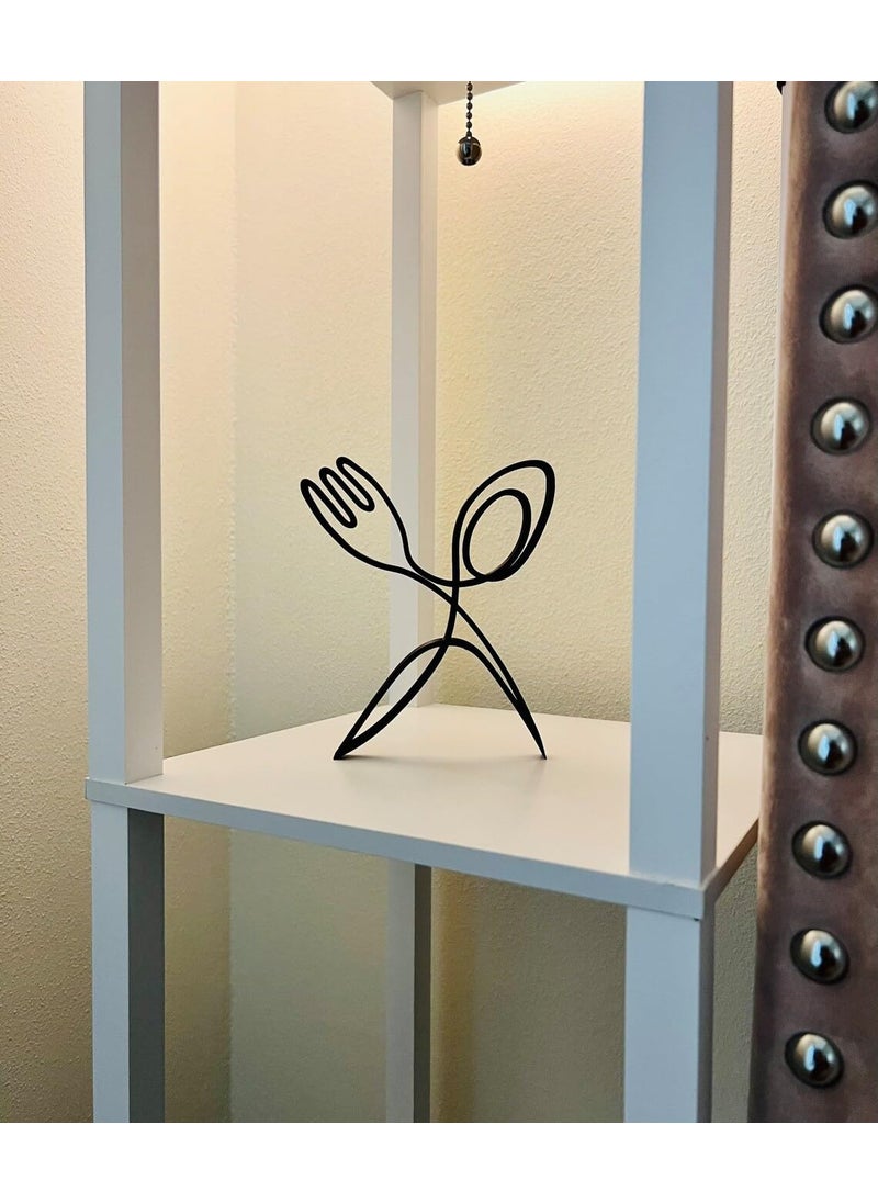 EROTNGO EROTNGO Fork and Spoon Plastic Figure Minimalist Art for Windowsill Shelf Accent Bookshelf Statue Kitchen Decor Gift Home Present  - Image 2