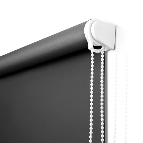 NUTRO CHILL Roller Window Blinds Blackout Shades for Indoor Windows with Thermal Insulated UV Protection Roll Down Black Blinds for Home and Office 26 W x 68 L Black - Image 1
