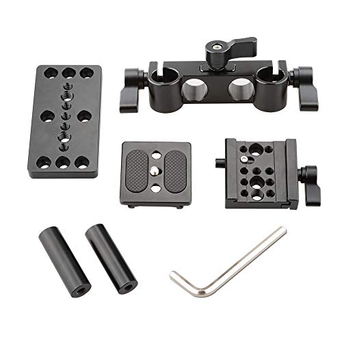 CAMVATE Quick Release Plate with 15mm Rail Riser Support System for Arca Swiss Standard(Height Adjustable) - 1795 - Image 5