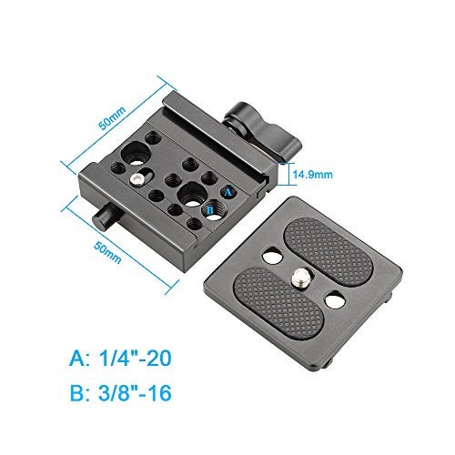 CAMVATE Quick Release Plate with 15mm Rail Riser Support System for Arca Swiss Standard(Height Adjustable) - 1795 - Image 2