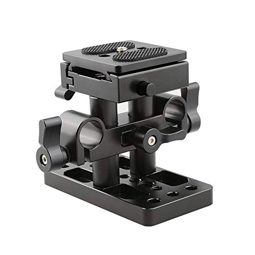CAMVATE Quick Release Plate with 15mm Rail Riser Support System for Arca Swiss Standard(Height Adjustable) - 1795 - Image 1