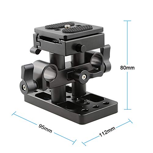 CAMVATE Quick Release Plate with 15mm Rail Riser Support System for Arca Swiss Standard(Height Adjustable) - 1795 - Image 4