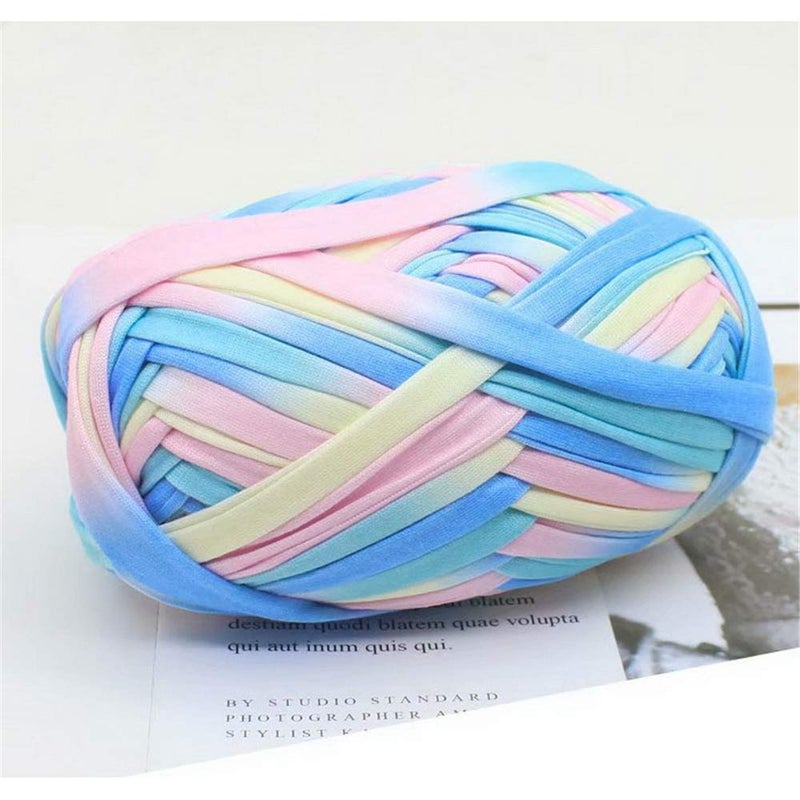 1 PCS Colorful TShirt Yarn Knitting Yarn Fabric Crochet Cloth for DIY Knitted Fabric Art 52 PinkYellow