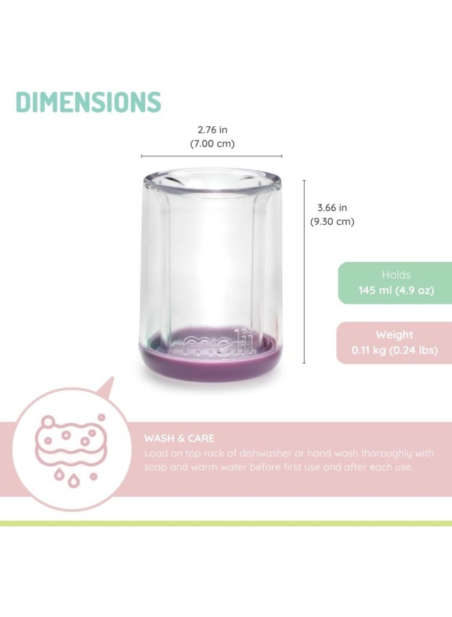 Melii Double Walled Bear Plastic Cup – Purple & Pink | 145ml | 2 Pcs Set | BPA Free Kids Cup - Image 3