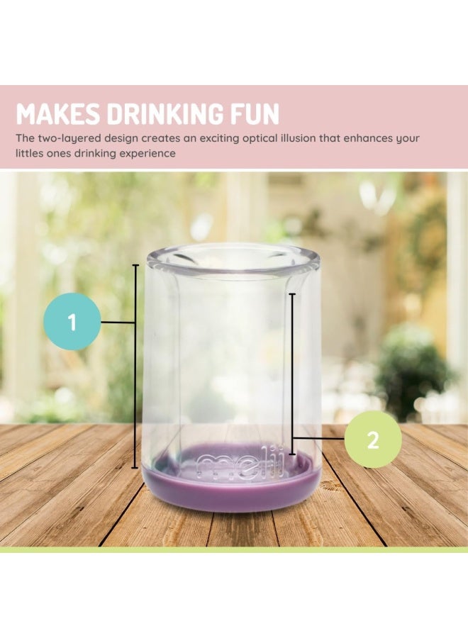 Melii Double Walled Bear Plastic Cup – Purple & Pink | 145ml | 2 Pcs Set | BPA Free Kids Cup - Image 5