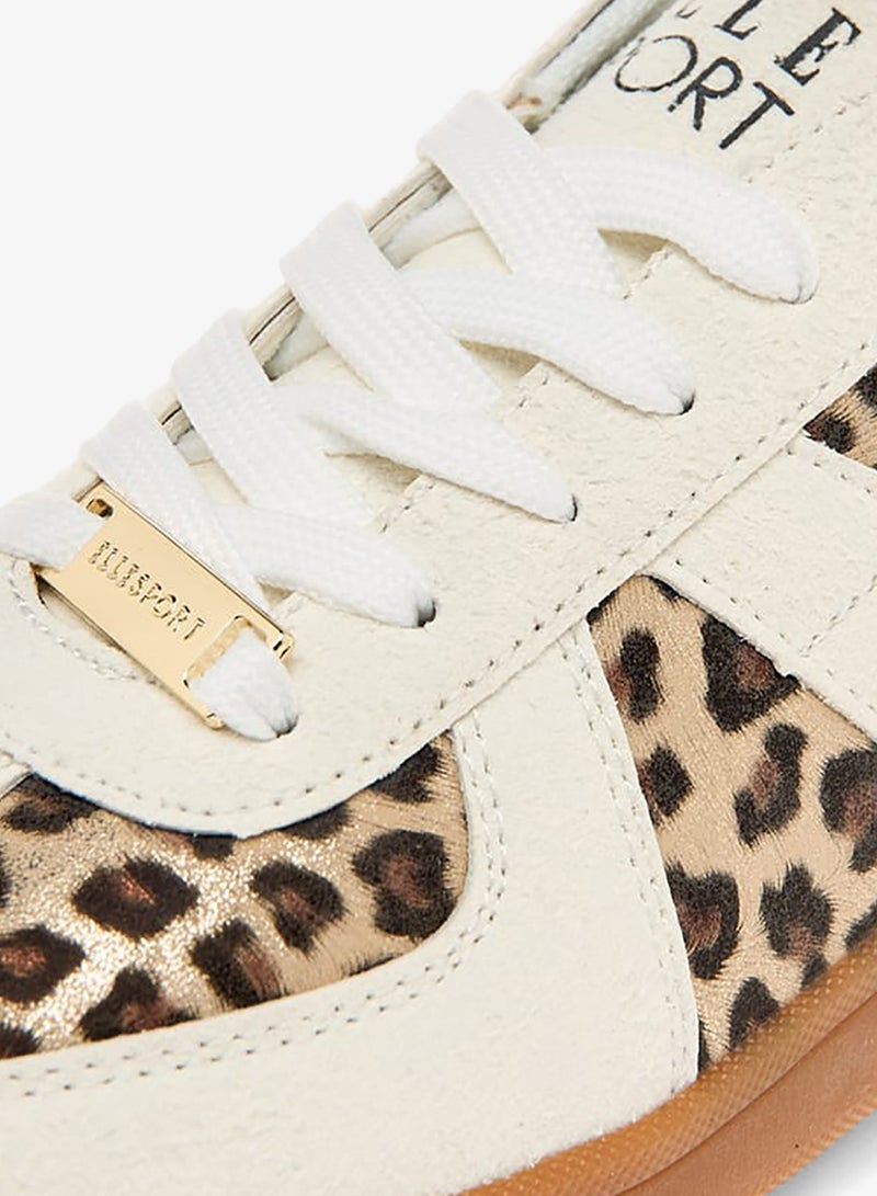 ELLE Women's Animal Print Sneakers with Lace-Up Closure - Image 4