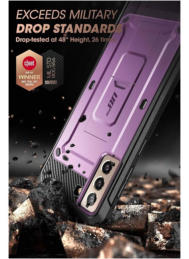 Unicorn Beetle Pro Series Case Designed For Samsung Galaxy S21 5G 2021 Release Full Body Dual Layer Rugged Holster And Kickstand Case Without Built In Screen Protector Violte