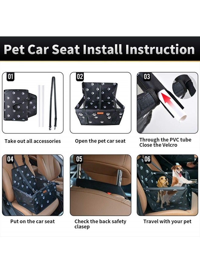 SWIHELP Dog Car Seat Puppy Portable Pet Booster Car Seat with Clip-On Safety Leash and PVC Support Pipe, Anti-Collapse,Perfect for Small Pets  - Image 5