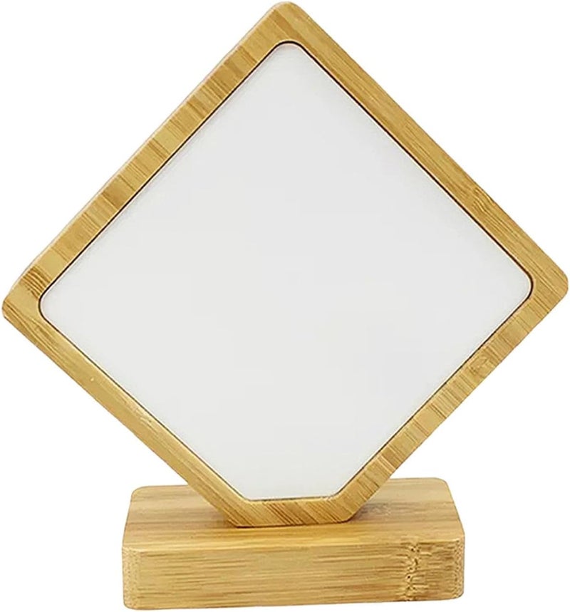 Wooden Picture Frame Tabletop Decoration Photo Display Holder for Bedroom Office Home Decor Gift- Rhombus - Image 3