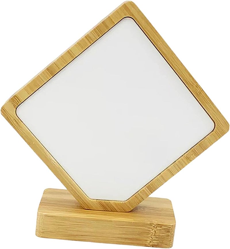Wooden Picture Frame Tabletop Decoration Photo Display Holder for Bedroom Office Home Decor Gift- Rhombus - Image 1