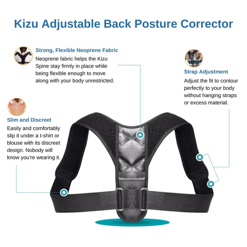 FREEZE2TRIM Kizu Spine Posture Corrector for Women, Kizu Spine Posture Corrector for Men - Comfortable Upper Back Brace, Adjustable Shoulder Support, Helps Relieve Neck, Back and Shoulder Pain, Fits Discreetly - Image 4