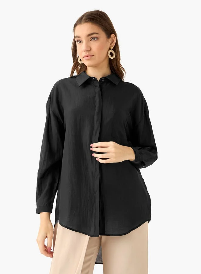 Splash FAV High Low Shirt with Concealed Placket