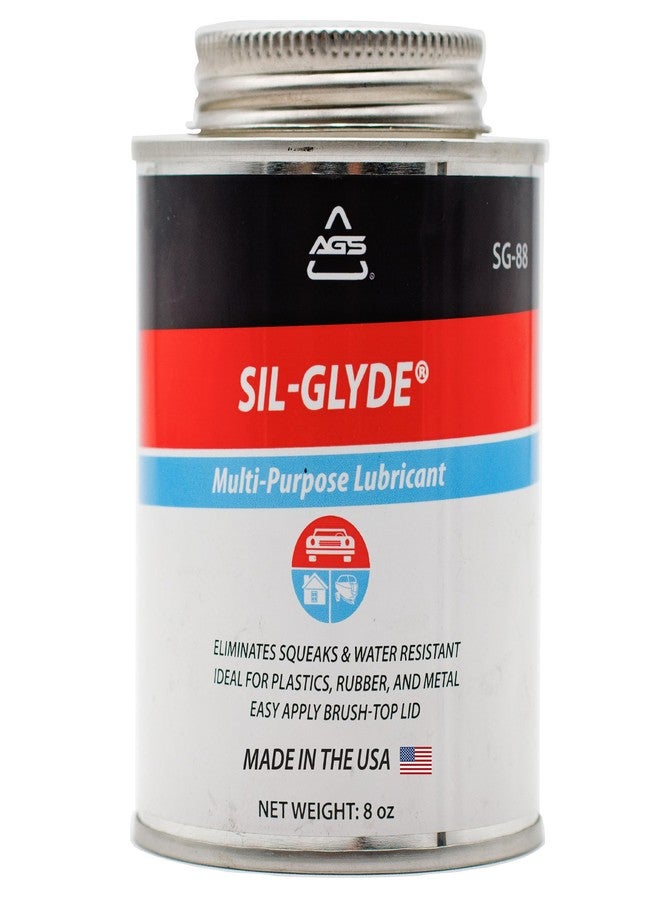 AGS Automotive Solutions SIL-Glyde Brush Top Can Multi-Purpose All-Weather Lubricating Compound for All Surfaces, 8 oz Lubricant Can, Silicone Lubricant, Ensure Friction Resistance - Image 1