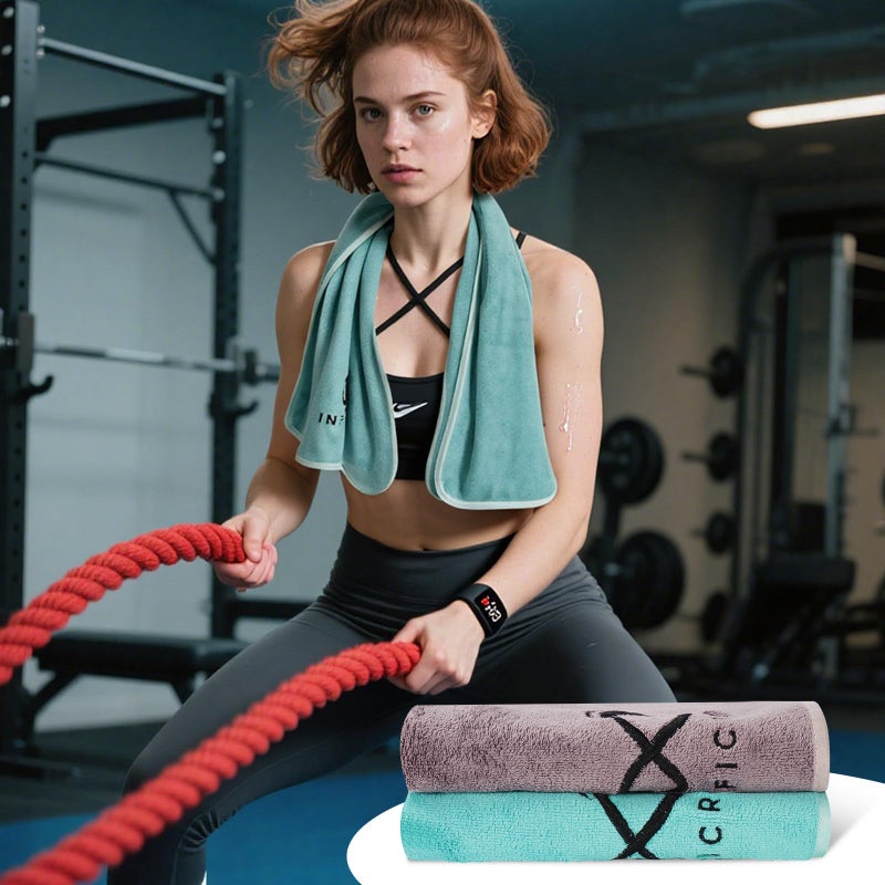 INFICRIME 2 Pack Microfiber Gym Towels, 380 GSM 15"x31" Bigger Size Super Soft Quick-Drying Towels for Workout, Yoga, Fitness, Sports, Sweat Absorbent & Lightweight - Image 4