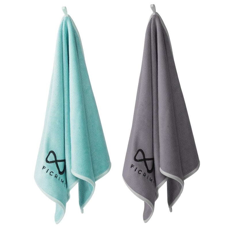 INFICRIME 2 Pack Microfiber Gym Towels, 380 GSM 15"x31" Bigger Size Super Soft Quick-Drying Towels for Workout, Yoga, Fitness, Sports, Sweat Absorbent & Lightweight - Image 1
