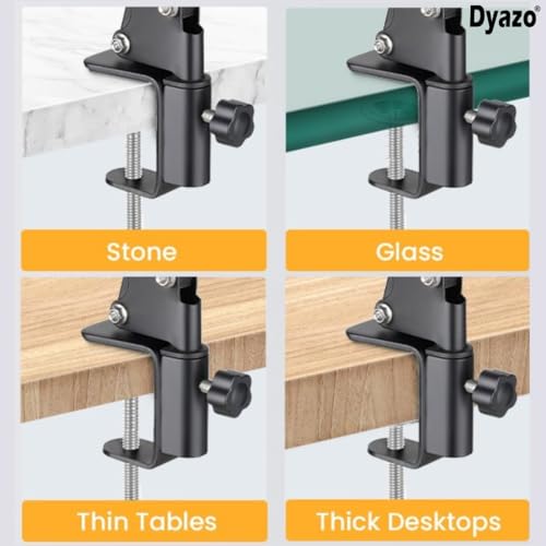Dyazo Overhead Tablet Tripod Holder for Tabletop | 360° Adjustable Long Arm Stand with Clamp Mount for Video Recording, Crafting, Cooking, Streaming | Compatible Upto 4 – 10.6 Inch Devices (Black) - Image 5