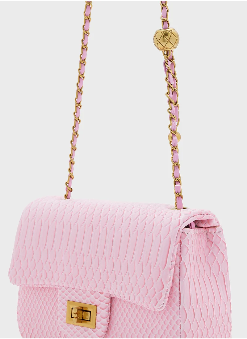 ايلا Snake Print Crossbody Bag